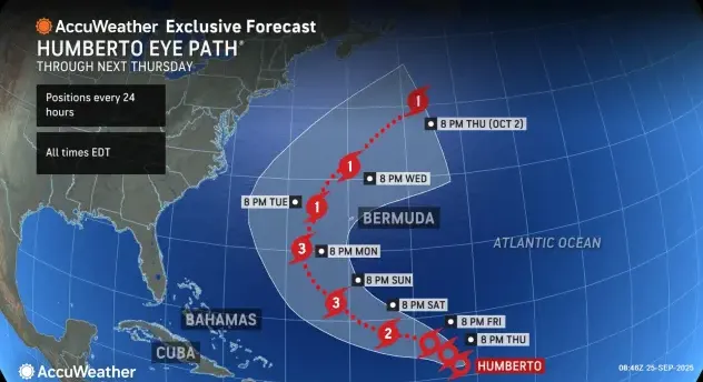 Tropical Storm Humberto Threatens US East Coast